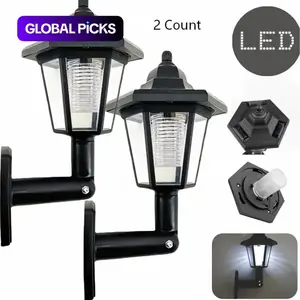 Solar-Powered Outdoor Wall Light, 2 Counts Waterproof LED Solar Light, Outdoor Wall Lamp for Garden, Patio, Yard Deck, Fence and Garage, Outdoor LED Decoration Lights #GLOBAL PICKS