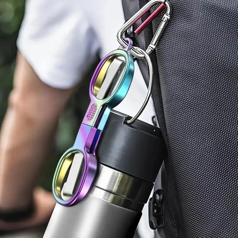 Stainless Steel Folding Scissors, Zinc Alloy Handle, Portable Travel Glasses Cutter, Fishing Line Clip, Multi-Use Outdoor Tool