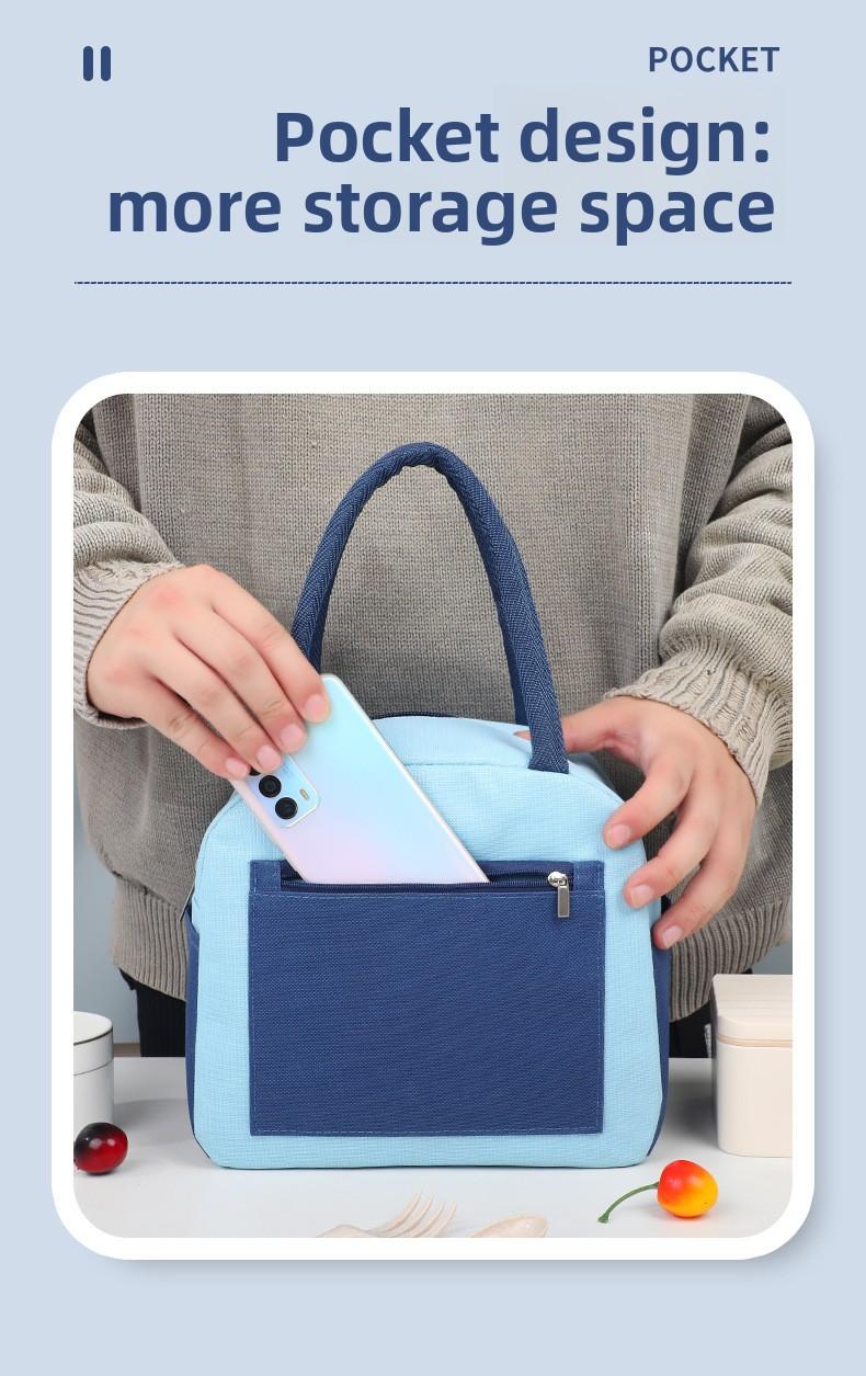 New simple lunch bag with large capacity, stylish portable lunch bag for outings, factory-made aluminum foil thickened insulated lunch bag