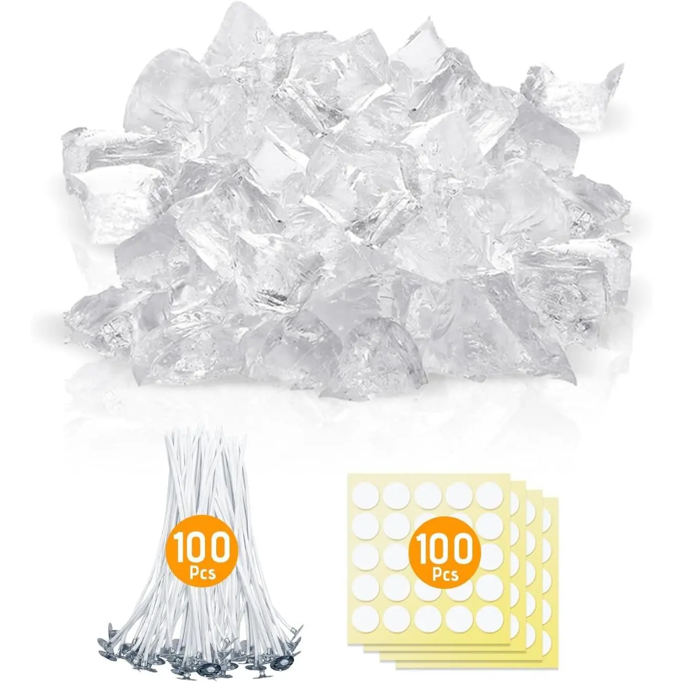 1lb Clear Gel Wax Set for Candle Making, DIY Transparent Jelly Wax Melts, Handmade Material for Crystal Candle Supplies - 16 OZ