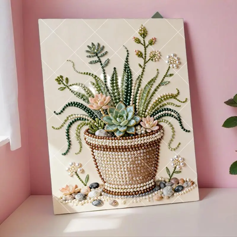 New Pearl Painting Kit, Succulent Planter DIY Jewelry Making Set, Home Decor Gift Box, Ideal for Craft Enthusiasts & Friends