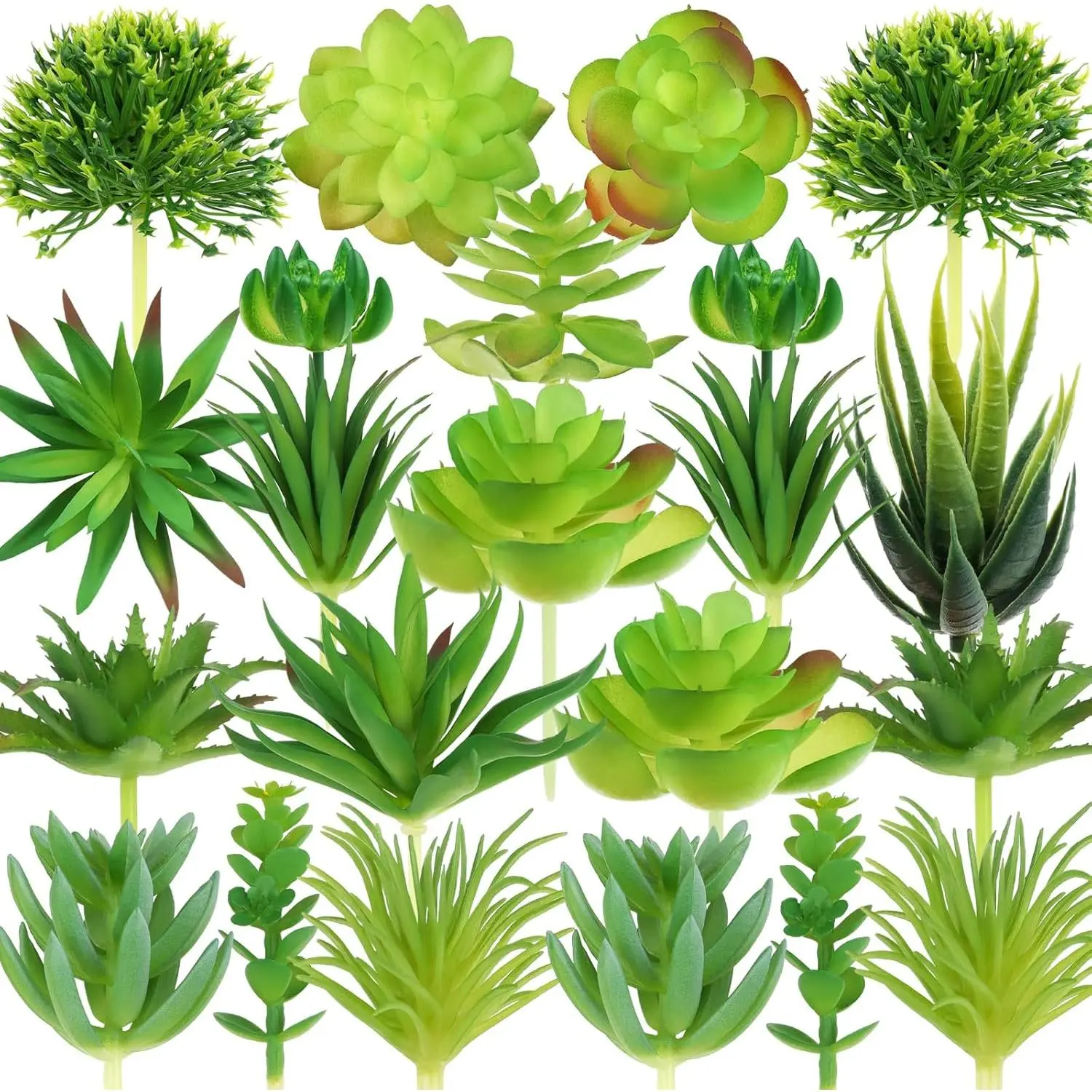 22 count Artificial  Realistic Mini Succulent , Green  Small  for DIY Crafting Garden  Arrangement Office Decorations (Unpotted)