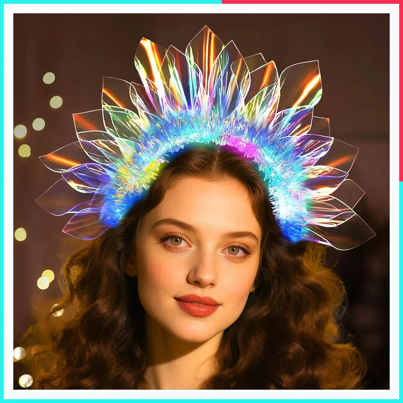 LED Light Up Headband Glow in the Dark Party Supplies - Flashing Glow Party Crown Hair Accessories for Women & Girls, Raves, Concerts, Halloween, Christmas