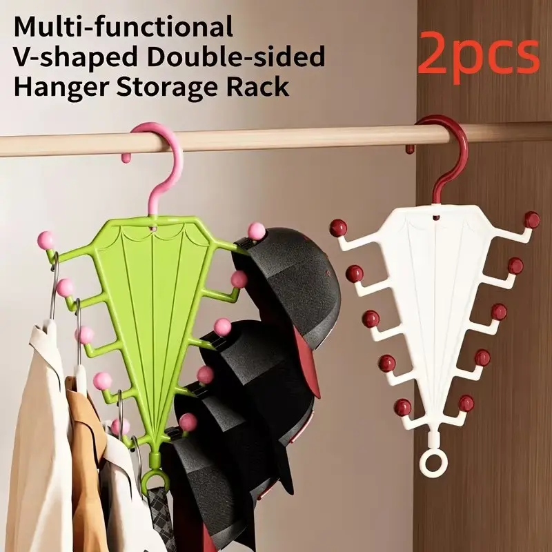 2pcs Umbrella Shape 10 Hooks Clothes Rack, Space-Saving Closet Organizer, Multifunctional Storage for Bras, Hats, Belts, Scarves
