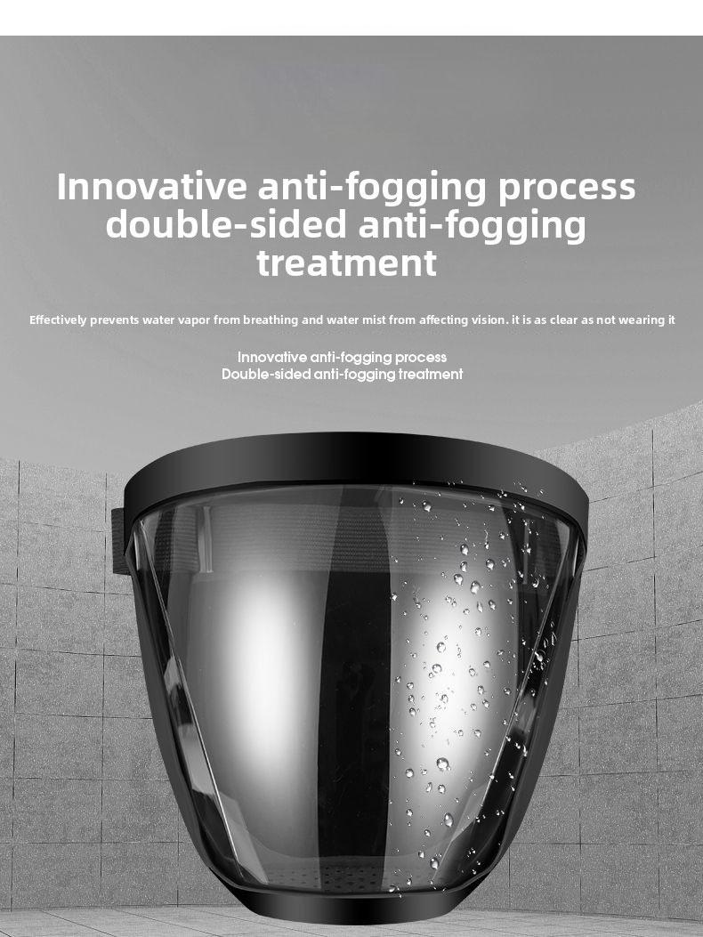 Highly Transparent Protective Face Shield Anti-Fog Anti-Dust Full-Face Hood Anti-Splash Daily Eye Protection for Adults Unisex Adjustable Design Durable Plastic Heat Impact Resistant Easy Drawstring Closure