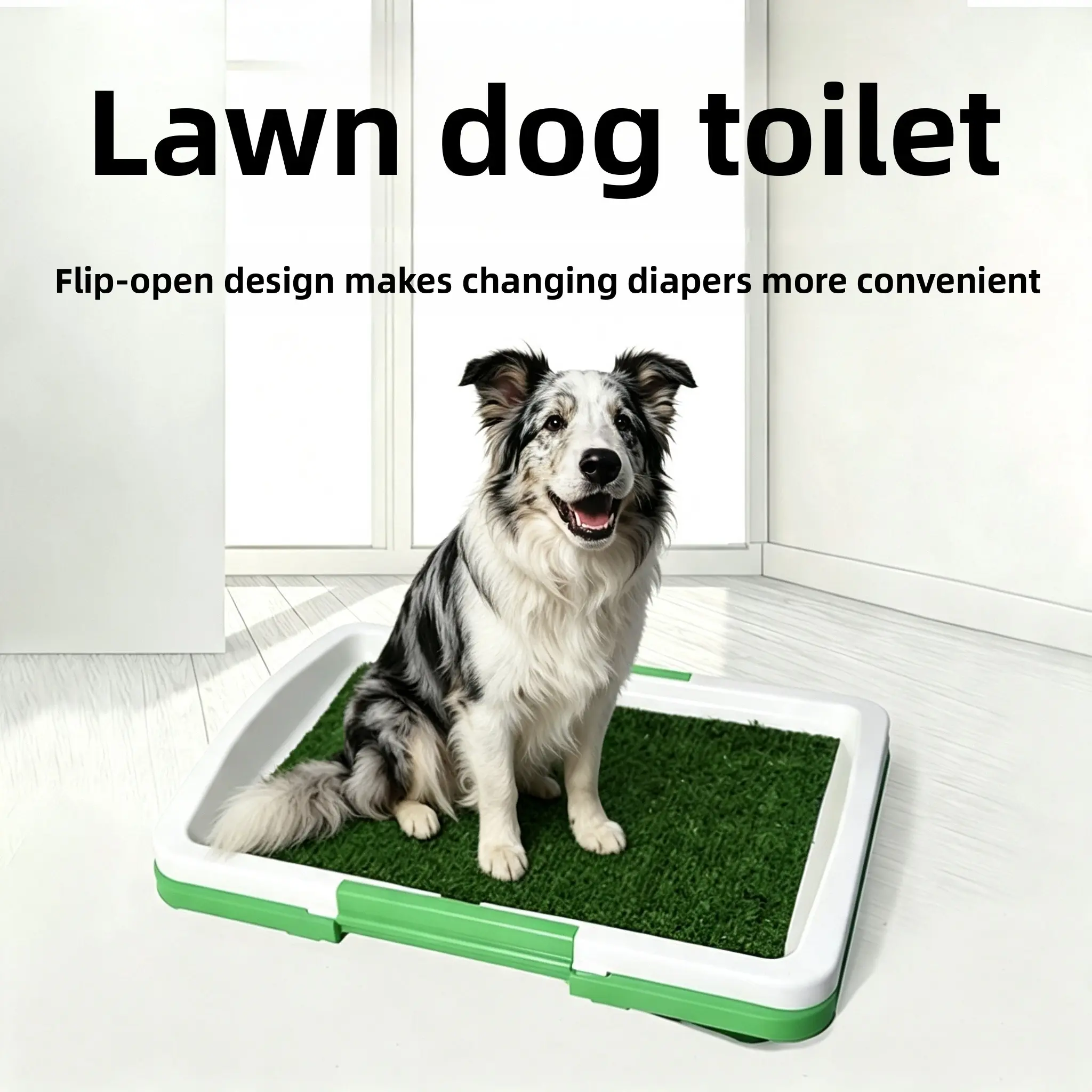 Upgraded Artificial Grass Dog Potty, Portable Large Pet Toilet with Separate Urine & Waste Design, Anti-Slip Dog Litter Tray for Large Dogs
