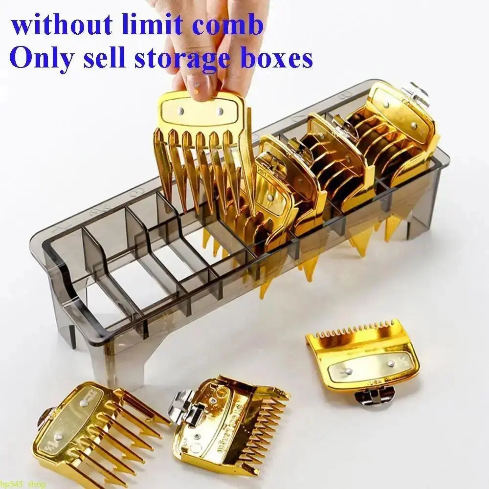 8-slot Hair Clipper Storage Box, 1 Box Durable Hair Clipper Limit Comb Storage Box, Professional Hairdressing Tool for Barber and Family, Durable Plastic Organizers, Desktop Storage Box homedecorLumina