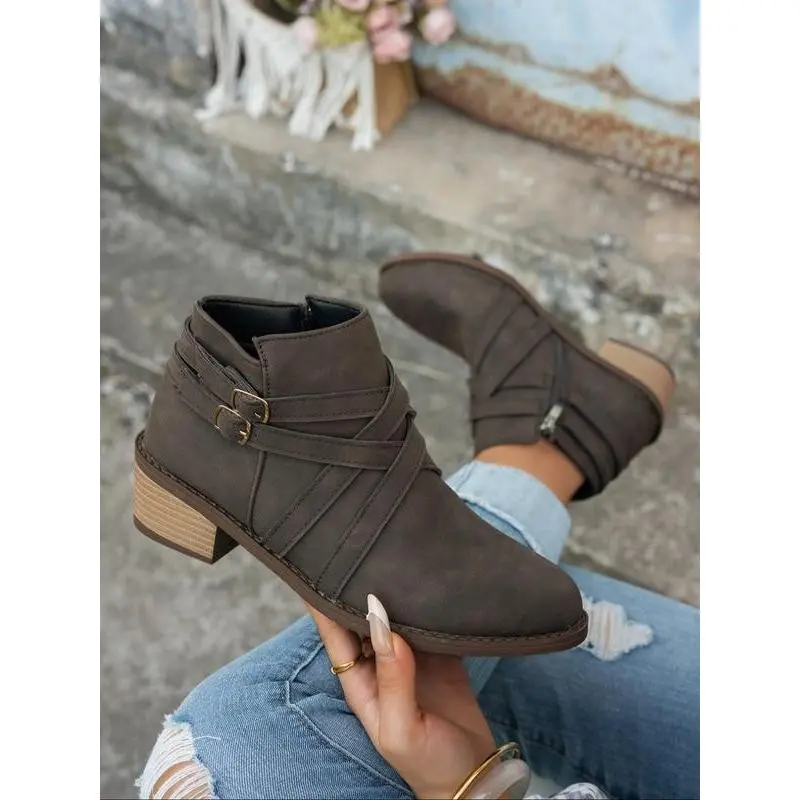 Women's Chelsea Mini Boots, Zip Closure Design, Premium PU Leather Upper, Comfortable & Stylish, Ideal for Winter Casual