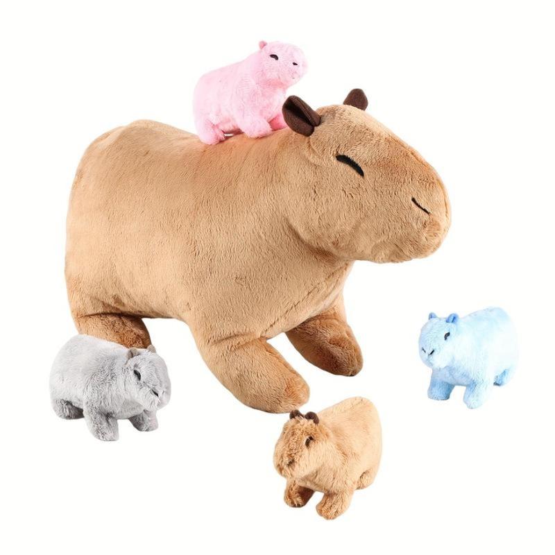 Capybara Plush Toy, 1 Set Cute Capybara Stuffed Animal, Soft & Comfy Plush Toy, Birthday & Holiday Gift for Boys & Girls
