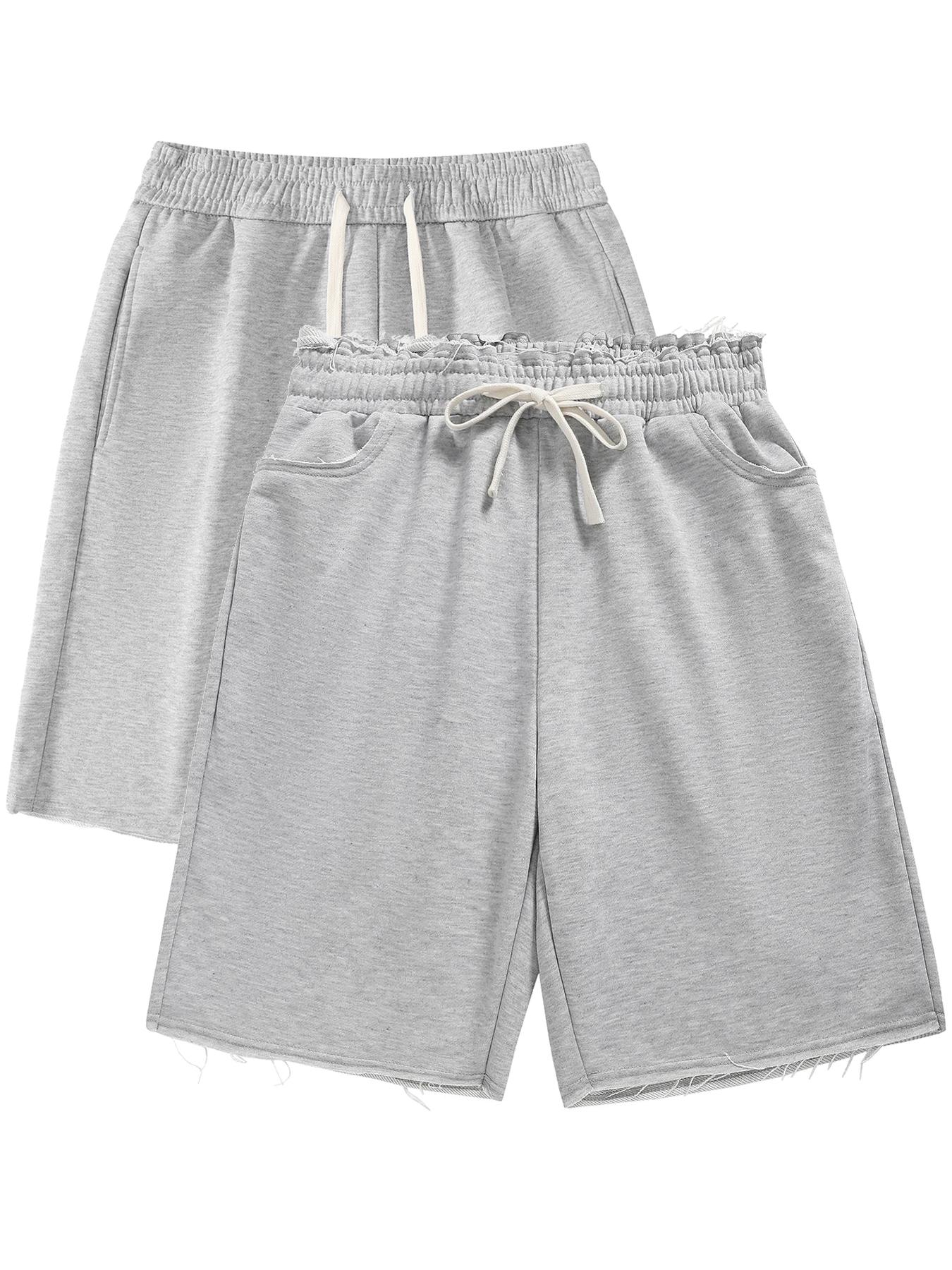 Men's Street Style Raw Hem Solid Color Shorts, Basic High-Street Skateboard Style, Summer Casual Wear, Shorts