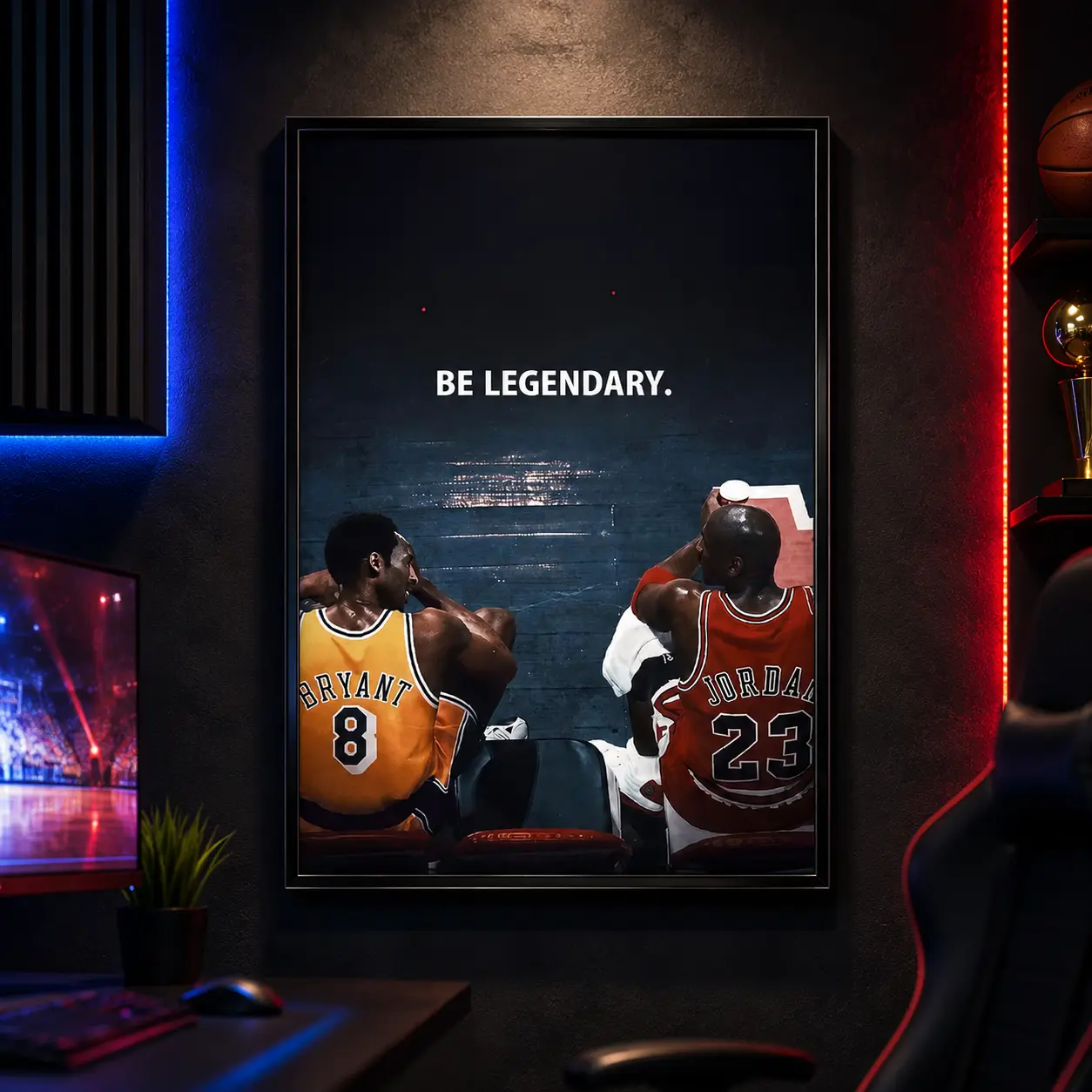 Framed Canvas,Legendary Basketball Icons Wall Art, Motivational Sports Quote Poster, Inspirational Athlete Wall Decor, Canvas Wall Art, Basketball Bedroom Decor, Office Decor, Man Cave Decor, Sports Fan Gift, Posters Room Decor, Wall Decor for Men