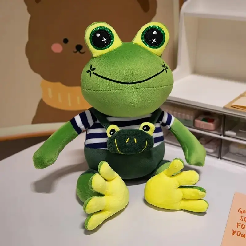 Cute Frog Plush Toy Soft Pillow, Adorable Stuffed Animal for Kids, Comfortable Hug Doll, Perfect Gift for Children, Fun and Cozy Companion