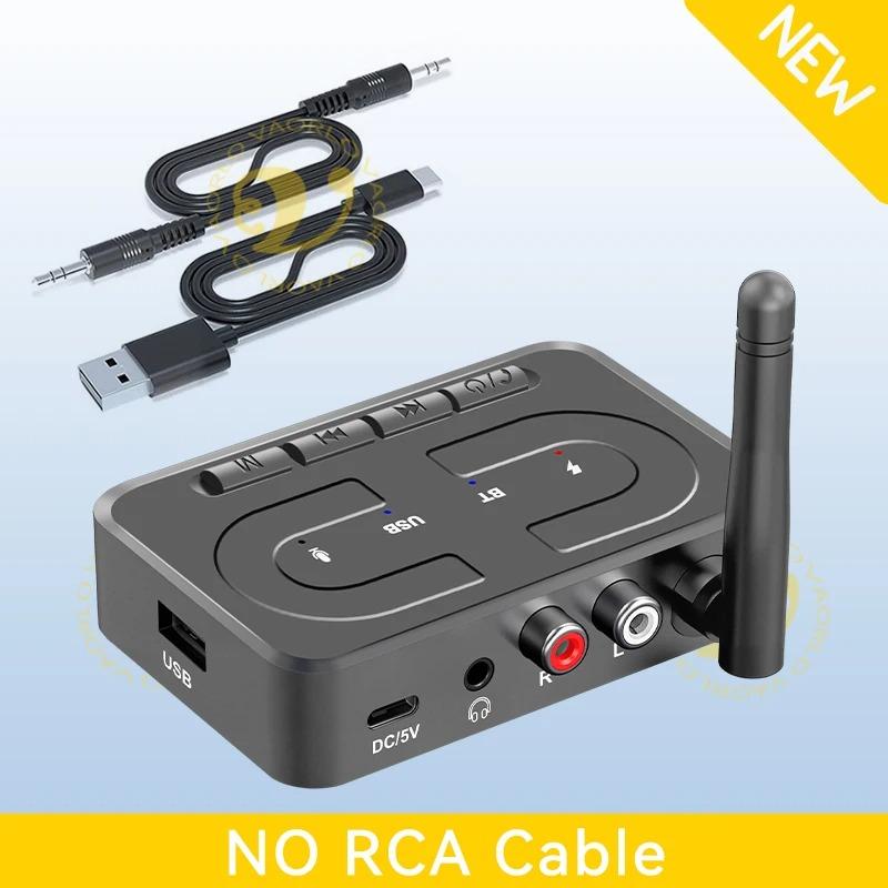 Bluetooth 6.0 Audio Receiver 3.5mm AUX RCA With Mic HIFI Stereo Wireless Adapter Support USB U-Disk For Car Speaker Amp