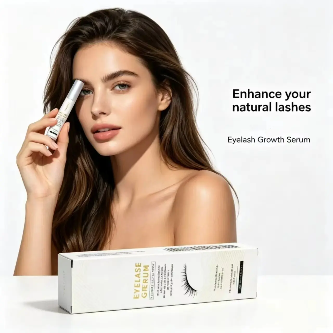 Gentle Hydrating Eyelash Mascara With Refreshing Light Texture, Natural Volumizing Lengthening Effect, Delivers Gloss Jet-Black Curly Lashes, Non Irritating All Day Eye Makeup For Women,luxury,cosmetic,refill container,handheld,mirror,,creat,duofa,cleaner