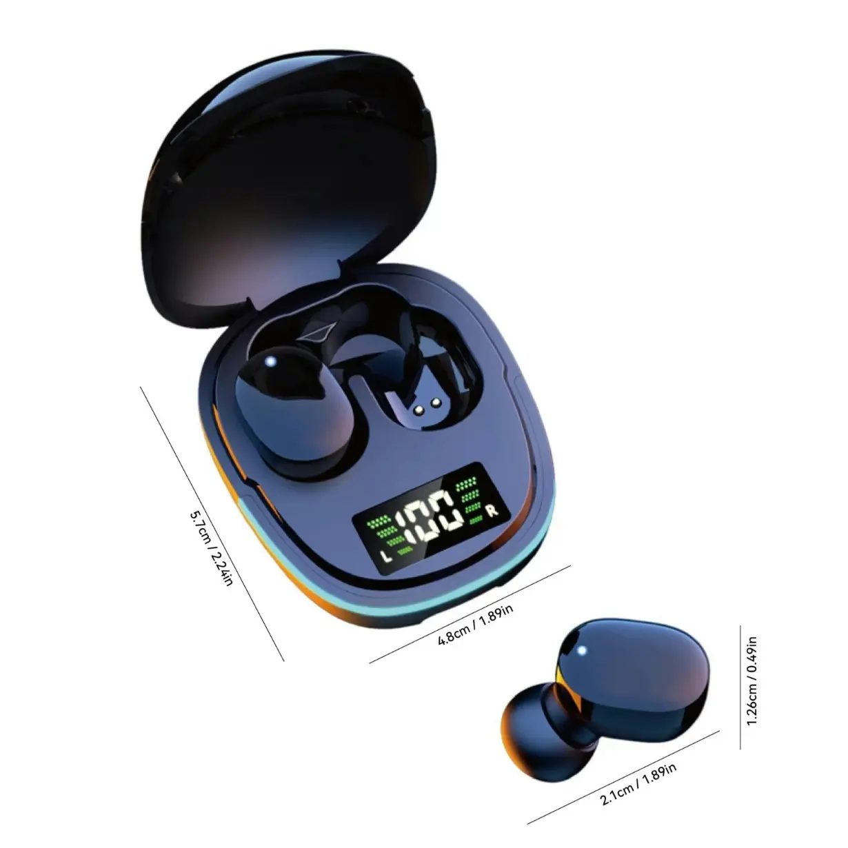 Wireless Bluetooth-compatible Earbuds with LED Display & Touch Control, Compatible with iOS/android Devices, Ideal for Music & Gaming