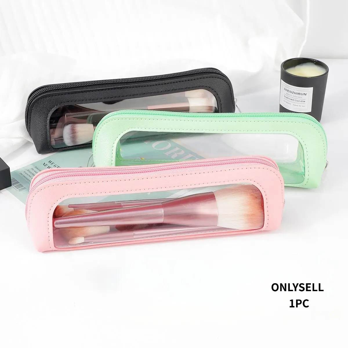 Transparent Window PVC Makeup Bag, Multi-Color Portable Beauty Pouch, Ideal for Lipstick & Small Beauty Essentials, Travel-Friendly Organizer, Makeup Storage Bag, Cosmetic Storage Bag, Clear Makeup Organizer, Cosmetic Pouches
