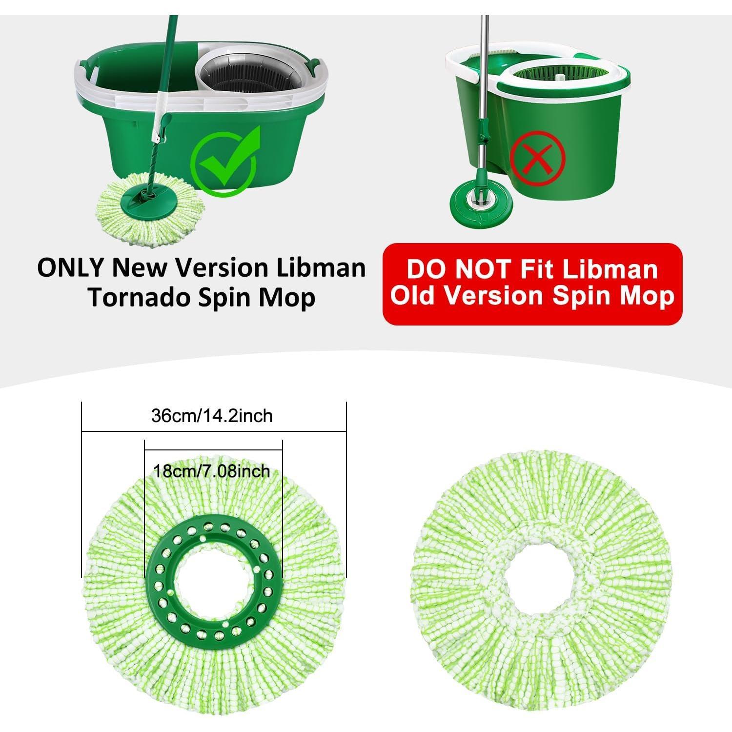 Tornado Spin Mop  ONLY Compatible with  Libman Tornado Spin Mop System, Washable &  Libman Mop  Replacement Refill for Tornado Mop (NOT for Old Version)
