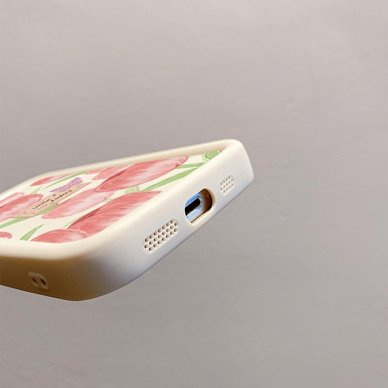 Pink Tulip Mobile Phone Case for iPhone 17 E Air Pro ProMax iPhone16 15 14 Plus 13 12 Mini 11 X XS XR
