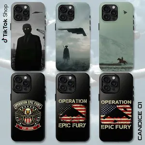Operation Epic Fury Phone Case, Red White Blue Phone Cover, USA Independence Day Gift Suitable for iPhone 17-11 Pro Max/Plus and  Samsung Galaxy S23-25
