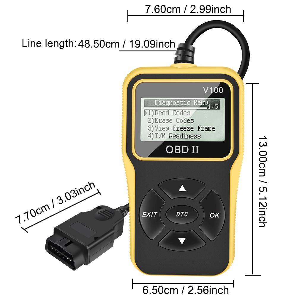 OBD2 Code Reader Scanner, Automotive Scan Tool, Digital Automotive Tester, Multilingual Car Engine Diagnostic Tool with Digital Display, Universal Auto Plug & Play Accessories