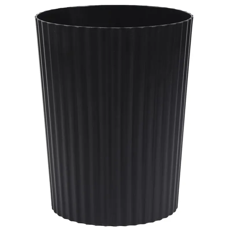 Small Trash Can Plastic Wastebasket Round Garbage Container Bin for Bathroom, Kitchen, Bedroom, Home Office, College Dorm, Black