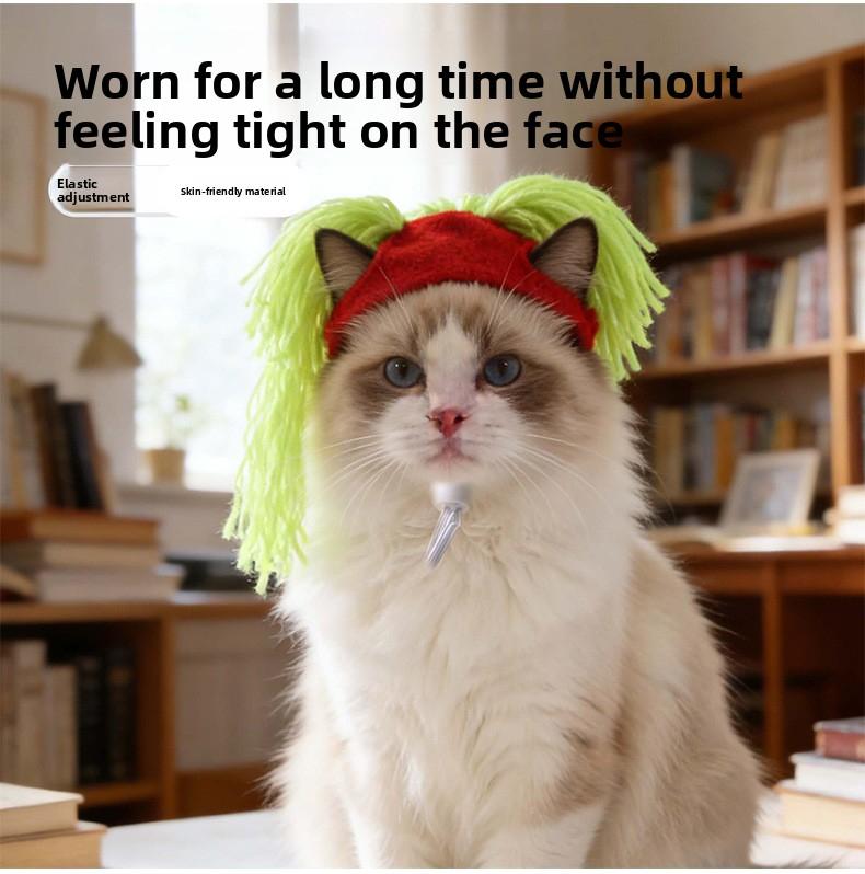 New pet ear-flap knit hat, funny and quirky pet decoration, costume headgear, pet accessories Gold Plated Custom Collar dogs shoes glasses filter Heated Windproof Winter Coat clothes flotation device