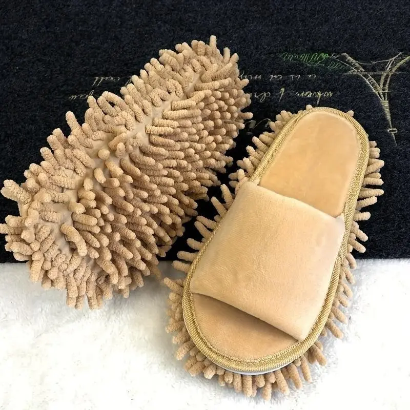 Contemporary Microfiber Cleaning Slippers, Detachable Lazy Mop Shoes, Ultra Fine Knit Fabric, Ideal for Home & Outdoor Use, Convenient Cleaning