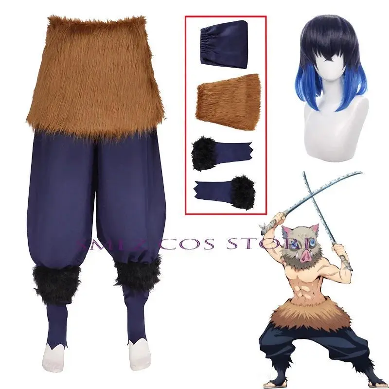 Special Offer Lady's Inosuke Anime Cosplay Set - Costume Uniform, Wig for Halloween Party Outfit (Toys & Hobbies Classic & Novelty Toys Category), Halloween Outfit