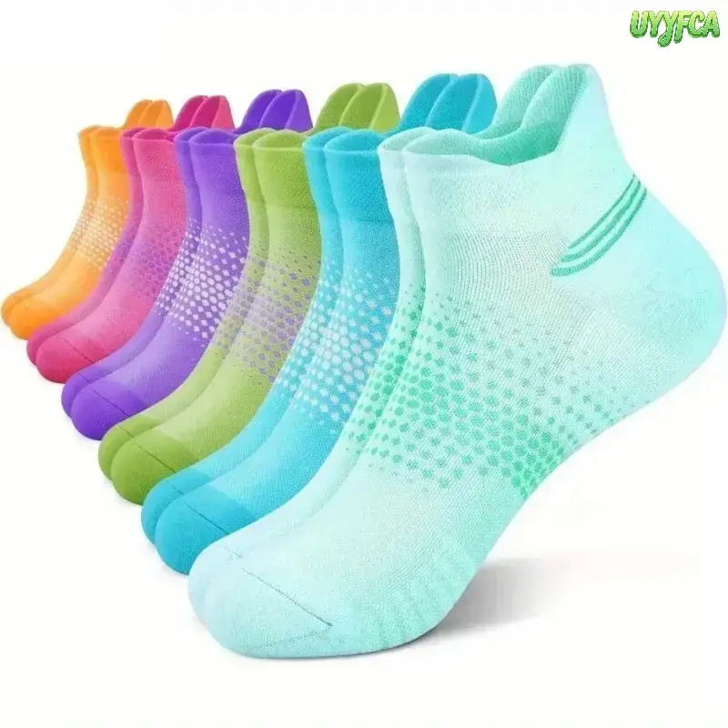 6 Pack Womens Low Cut Ankle Compression Socks with Arch Support, Breathable Mesh Cushioned Athletic Socks with Heel Tab, Moisture Wicking Reinforced Anti Blister Toe, Pastel Color Set for Running Gym Workout Hiking Daily Walking All Day Wear,Summerwins