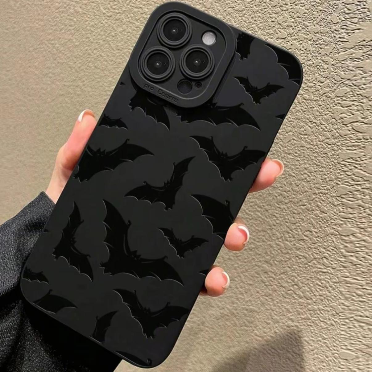 Cartoon Creative Bat Pattern Phone Case, Anti-drop Decorative Phone Protector Cover, Phone Accessories Compatible with iPhone Series