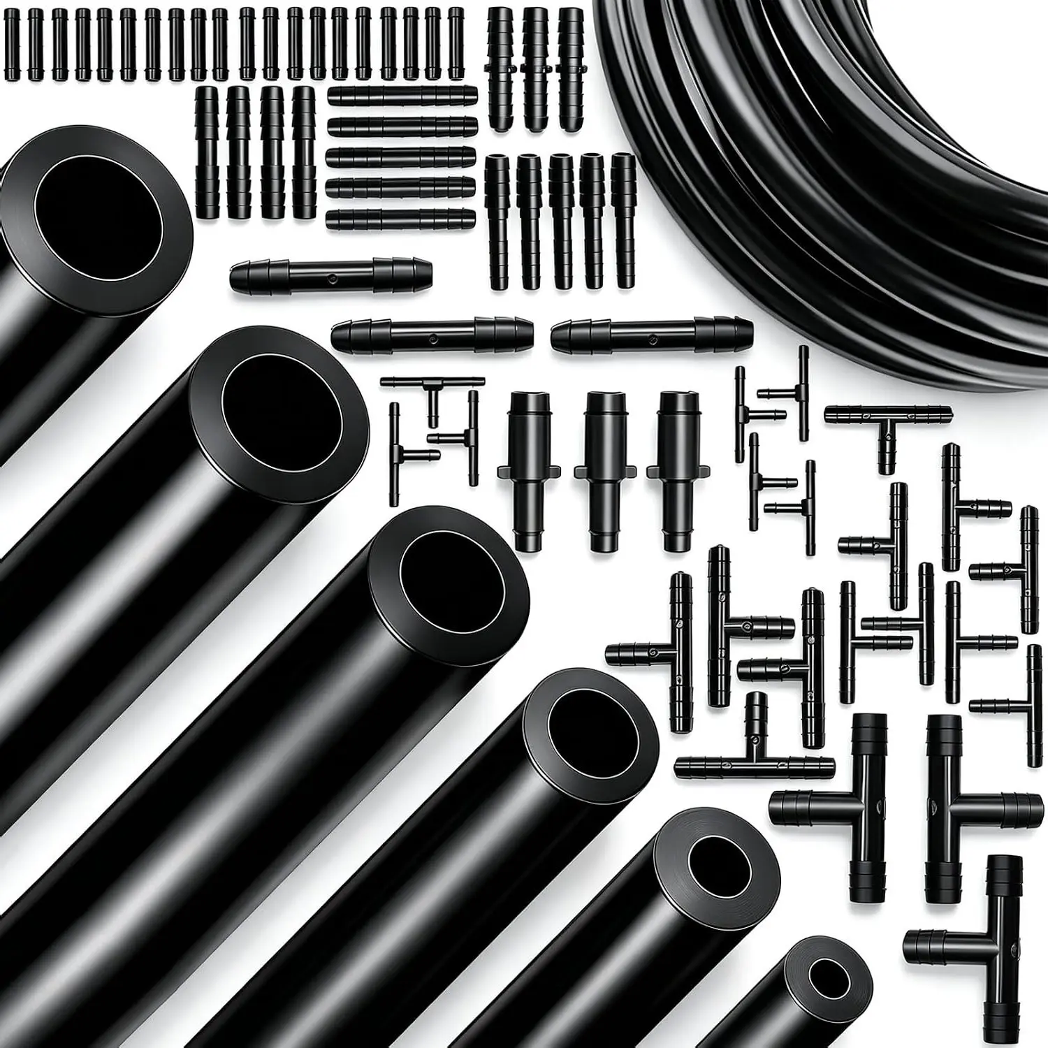 71Pcs Vacuum Line Kit with 6Pcs 5Ft Automotive Vacuum Hose and Connectors, High Performance Silicone Hose Line Kit for Various Car Piping Systems, Automotive Replacement Vacuum HosesGift