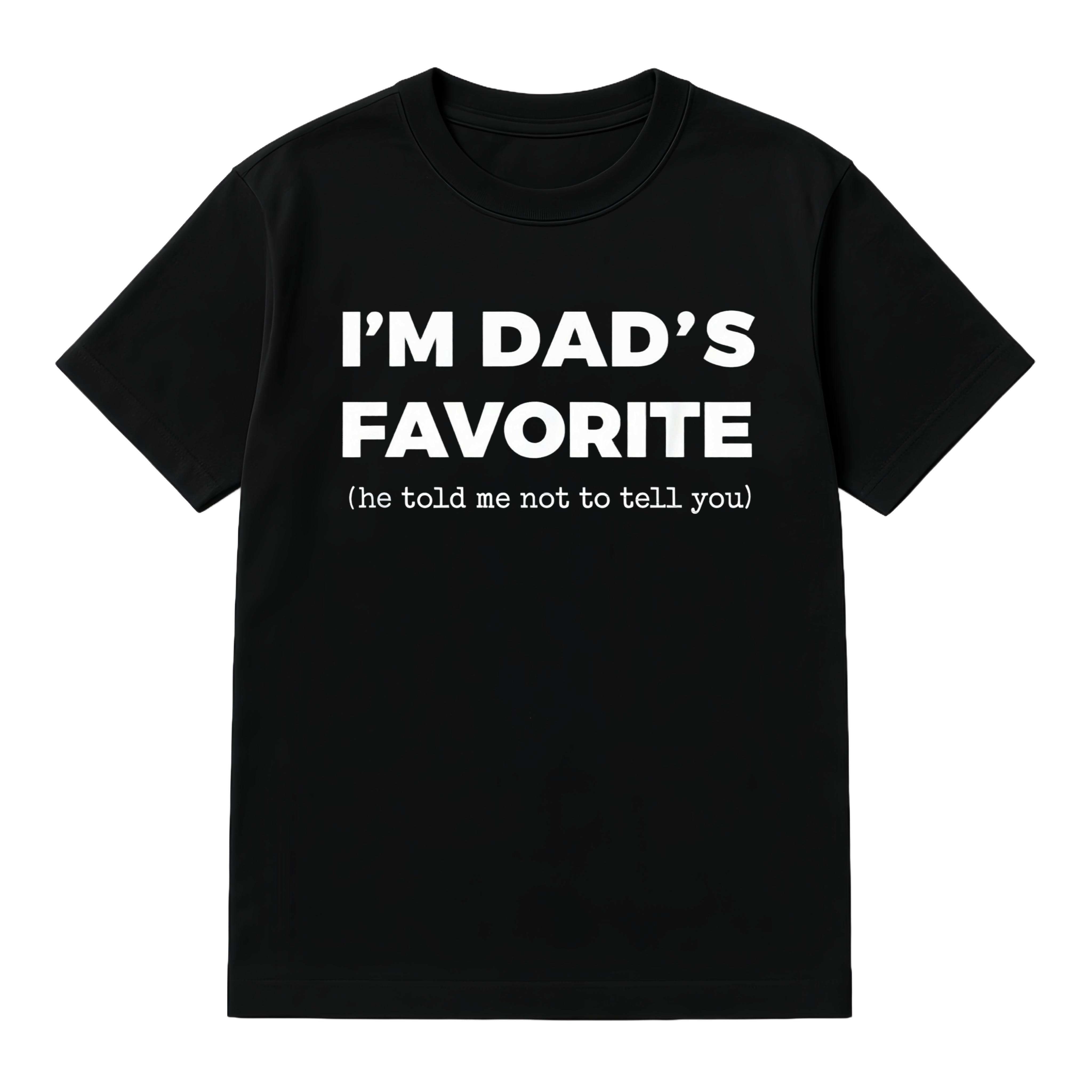 "I'm Dad's Favorite" T-shirt Pure Cotton Unisex Summer Golf Gift for Sons & Daughters Playful Design