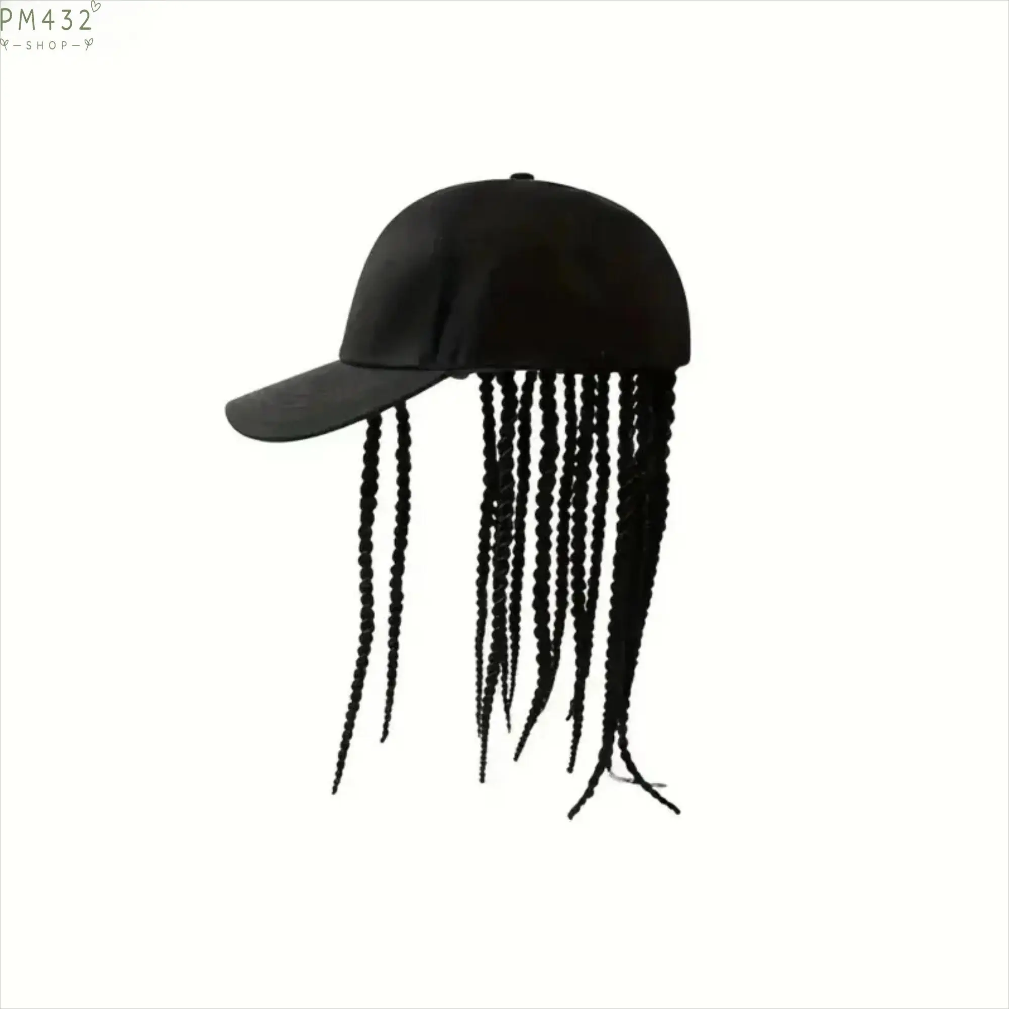 Unisex Solid Dreadlock Wig Snapback Hat - Stylish Streetwear Headwear, High Temp Fiber Hair with Braids, Adjustable Black Hat, Trendy Urban Accessory for Motorcycle Rides, Parties, Stylish Hat, Black Hats