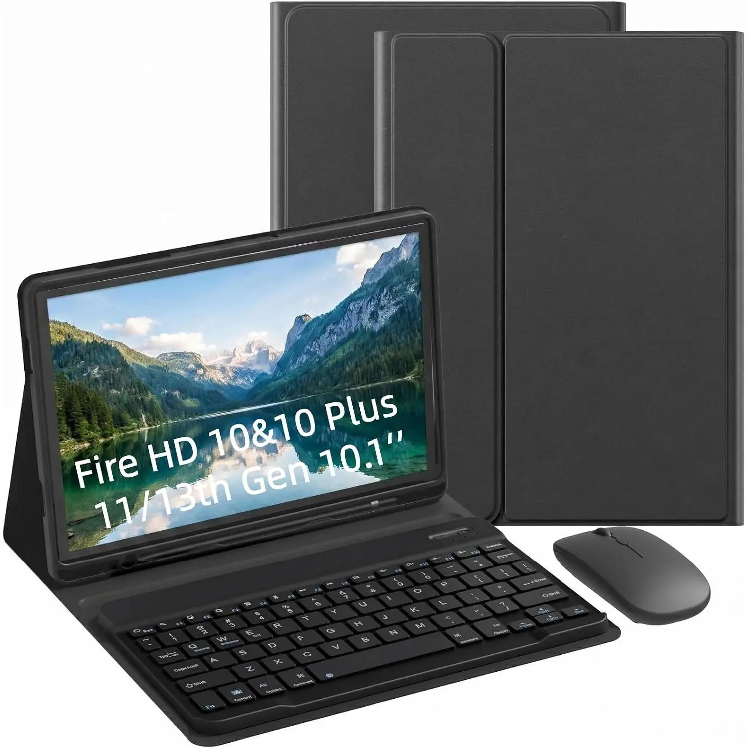 Keyboard Case for  Kindle Fire  10&10 Plus 11/13th Gen 10.1 inch, Detachable  Keyboard Cover for Fire  10 2021&2023 with  with Pen Slot. (Black)