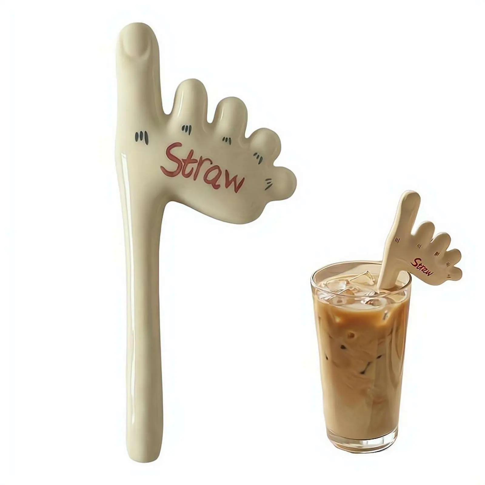 Handmade Toe-tal Straw, Ceramic Reusable Shaped Drinkware Drink Sticks, Handmade Foot Reusable Straw, Dark Humor Gag Gift for Prank Lovers, for Parties, Gag Gifts, and Home Office Use