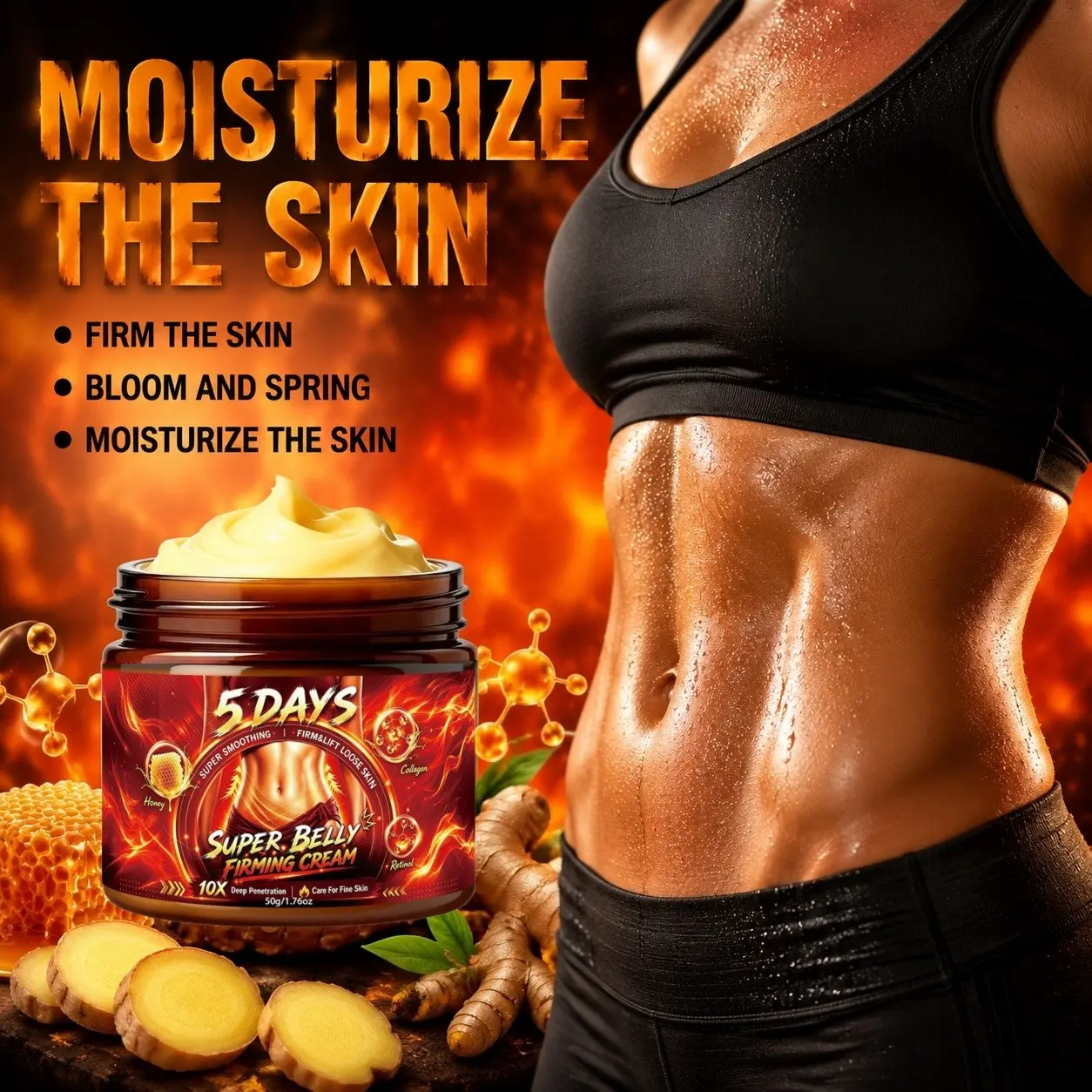 Strong Effect Full Body Firming Cream, Moisturizing Shaping Body Contouring Cream, Skin Tightening Cream, Deeply Tighten Loose Skin, Reduce Cellulite, Long-Lasting Contour, 50g, Multi-Purpose, Gift Idea