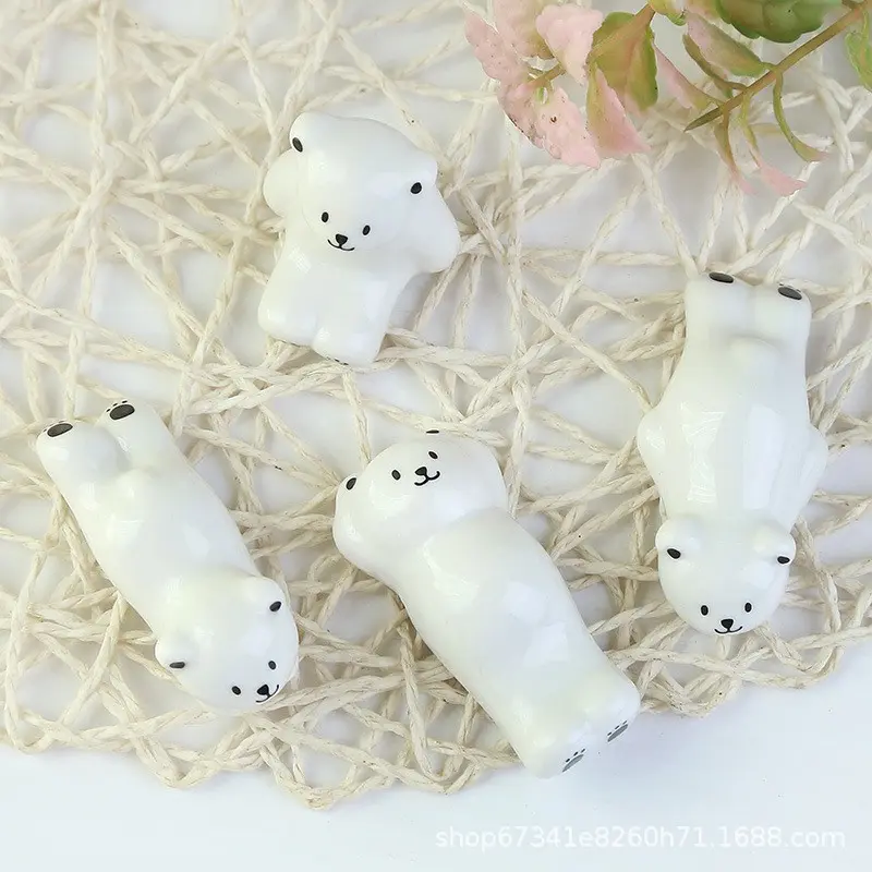 Cartoon Bear Ceramic Ornament, Creative Brush Holder, Japanese Style Desk Decor, Restaurant, Office, Study Room Decoration