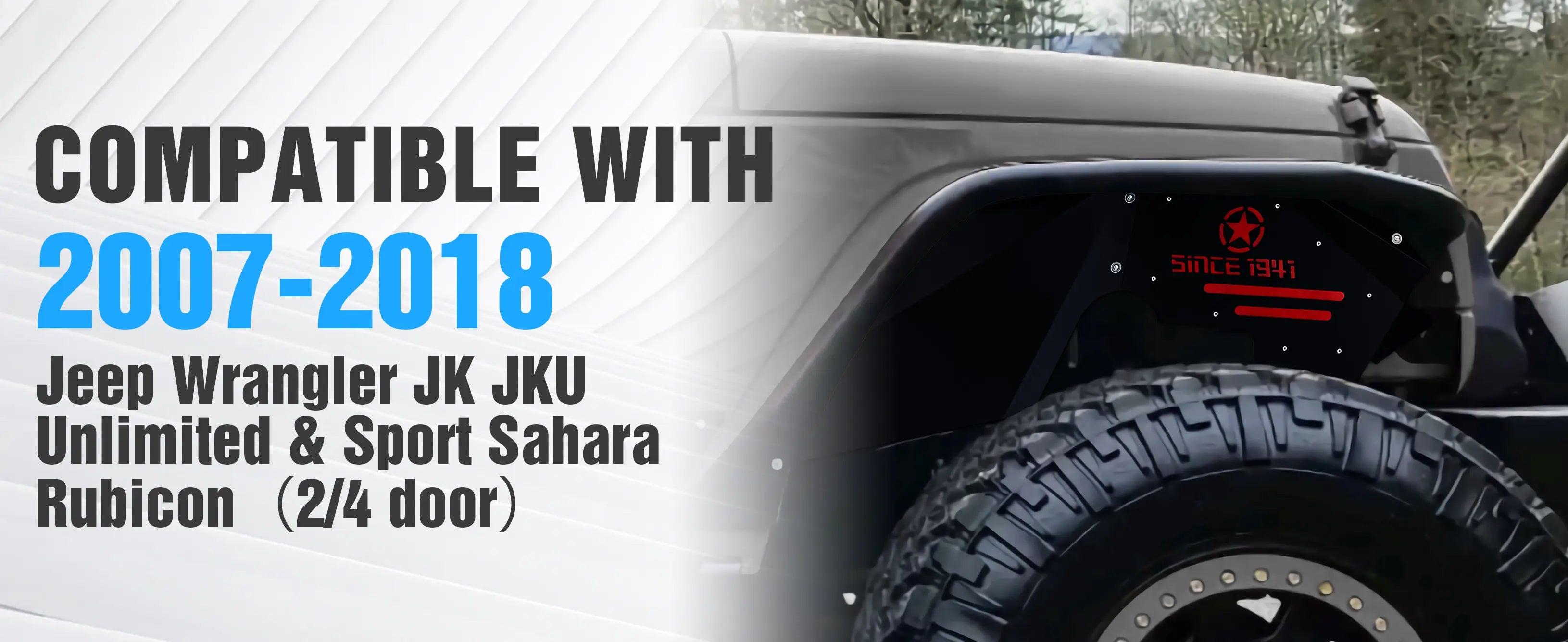 Inner Fender Liners for 2007-2018 Jeep Wrangler JK & JKU Unlimited (2/4 Doors) | Yzona