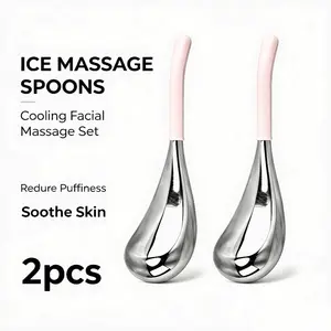 Buy A Facial Ice Spoon Get A Free Cooling Beauty Wand Set with Serum Applicator Puffiness Reducer A Must-have for Home Skincare and Spa Lovers Cryo Stick Massage Tool