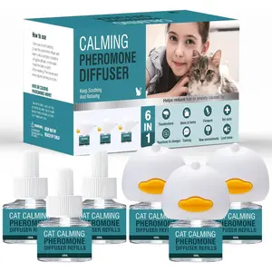 6 in 1 Multicat Calming Pheromone Diffuser Kit 48ml Refill Relieve Cat Stress Anxiety Reduce Fighting Scratching 90 Days Calm Fits All Common Plug In Diffusers