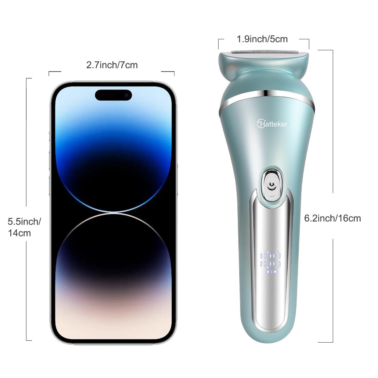 Hatteker 3 in 1 Women's Electric Shaver, Electric Hair Shaver for Arms Legs Body Hair Trimming, USB Charging Gentle Hair Trimmer with Replacement Heads, USB Rechargeable Trimmer