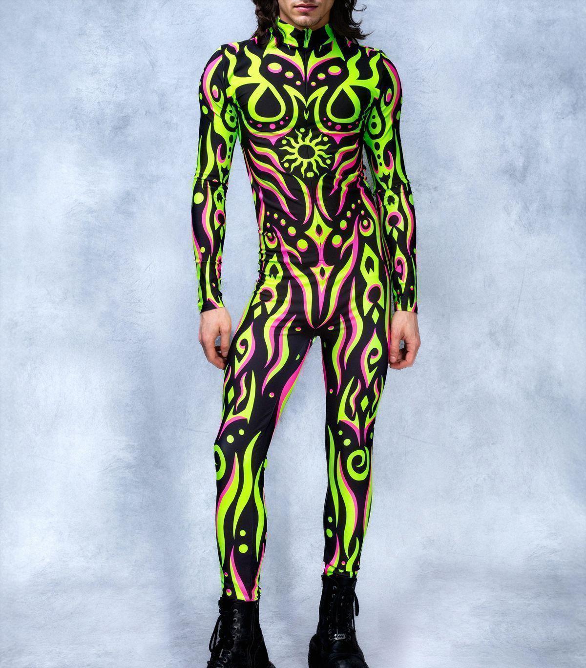 Halloween Party Performance Costumes 3D Printed Tights Jumpsuit for Men Anime Cosplay Clothing Party Carnival Festival Outfit