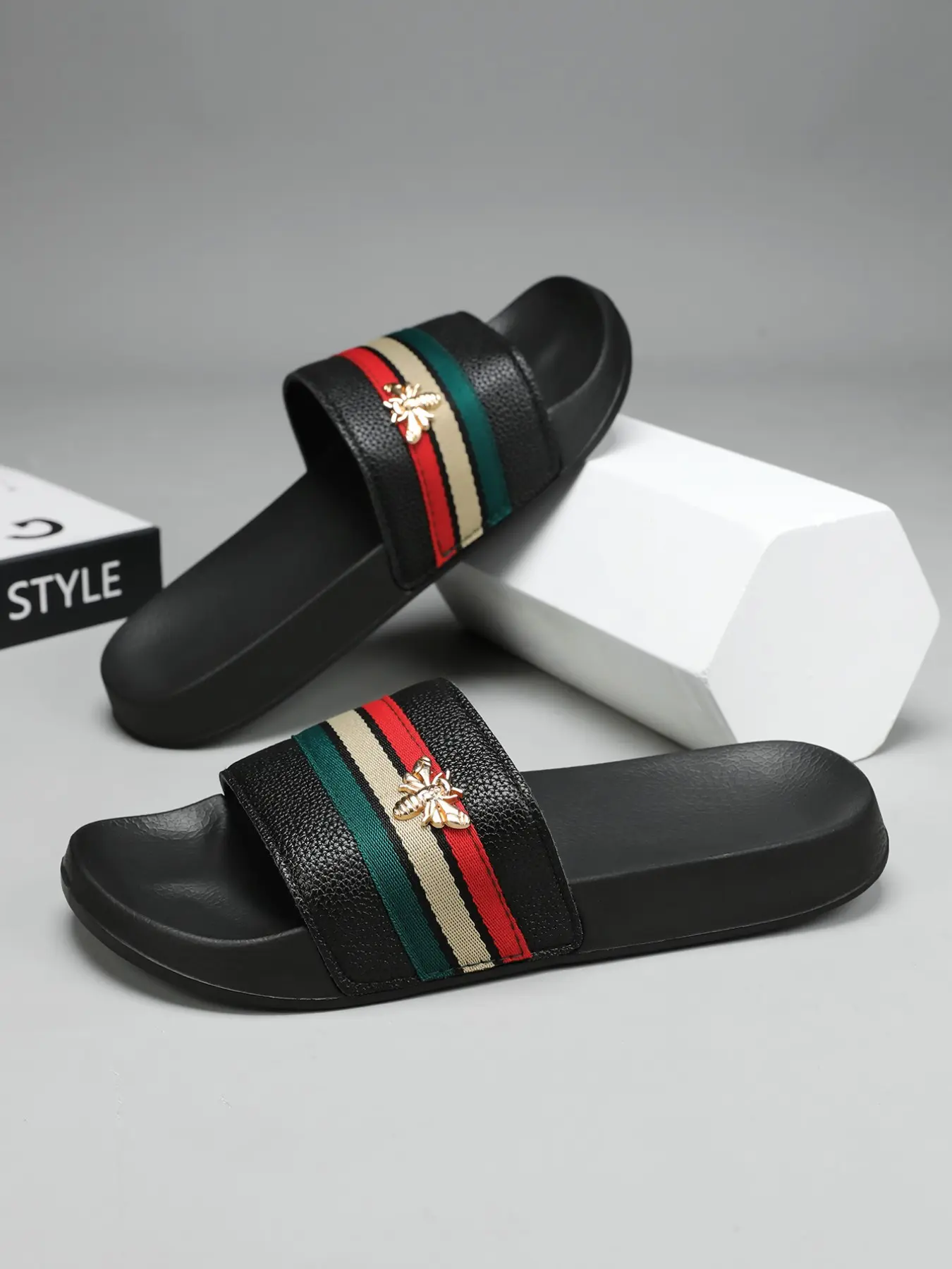 Men's Slippers, Large Size Indoor Home Slippers, Soft Comfortable Bath Slippers, Eva Flat Sole Outdoor Beach Sandals, Summer Fashion Slippers