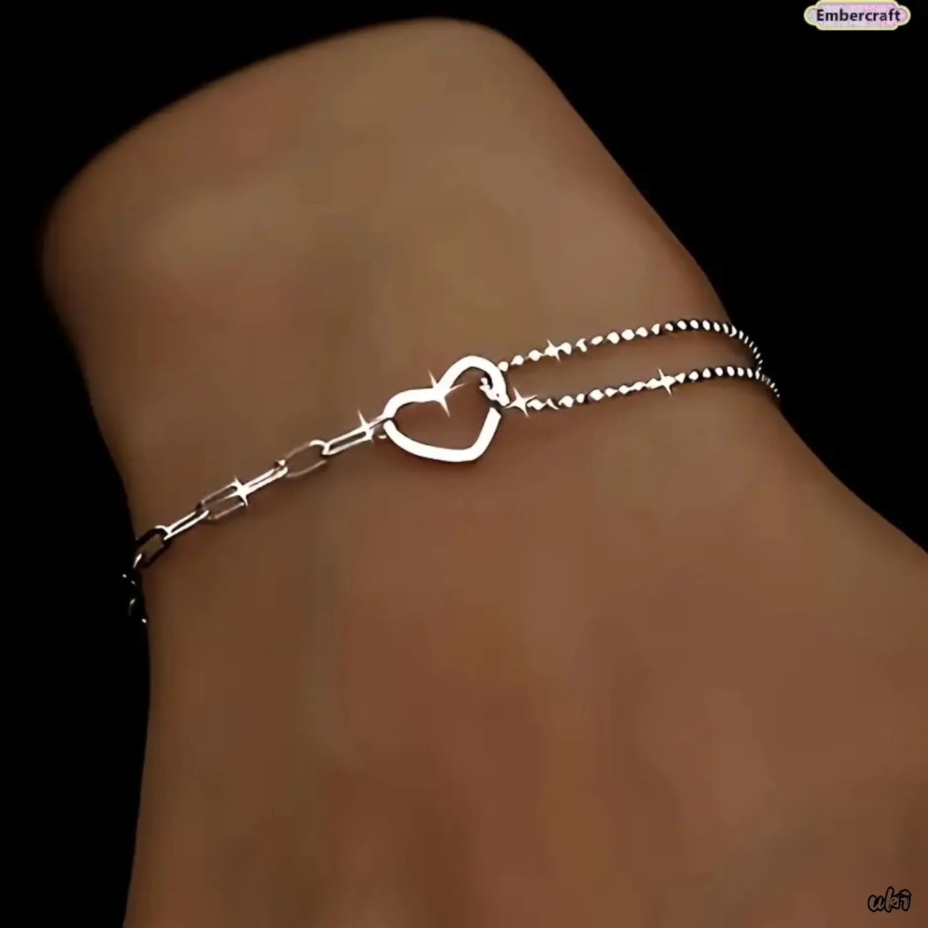Unisex Elegant Minimalist Stainless Steel Link Bangle Bracelet - Non Tarnish Stainless Steel Jewelry for Daily Wear, Love Gift, Non Tarnish Jewelry