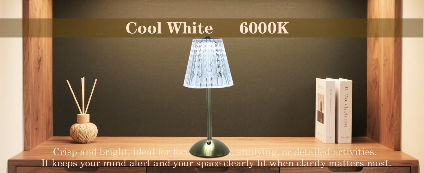 2 Pack Crystal Table Lamp, 5000mAh Rechargeable Battery Lamp with Touch Control, 3 Color Temperatures, Dimmable Brightness, Matte Aluminum Light for Bedroom/Bar/Kitchen/Outdoor, Home Décor