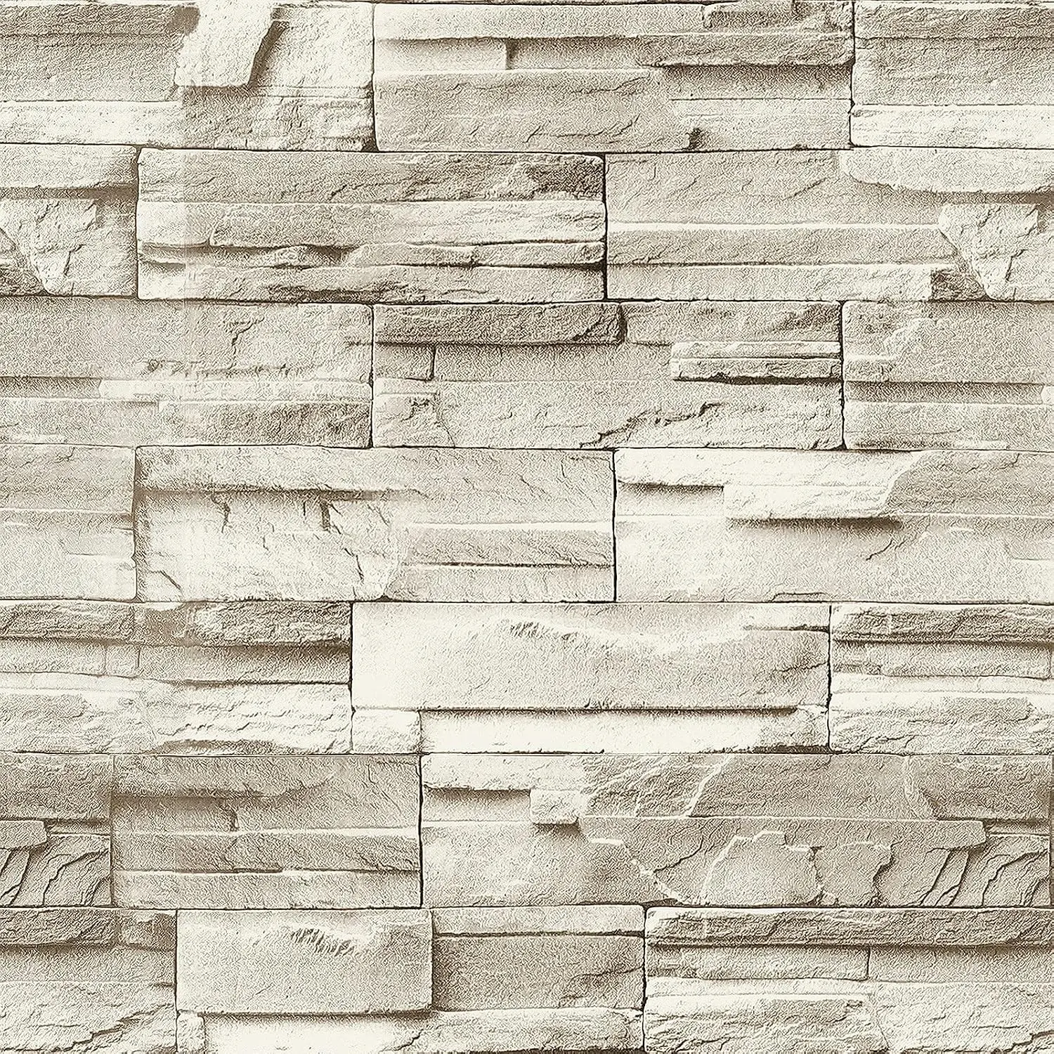 Jeweluck Faux Stone Wallpaper Peel and Stick Brick Wallpaper 17.7”×118.1” | Brick Contact Paper Peel and Stick Wall Paper for Bathroom Waterproof Stone Backsplash for Kitchen Removable Decorative Vinyl