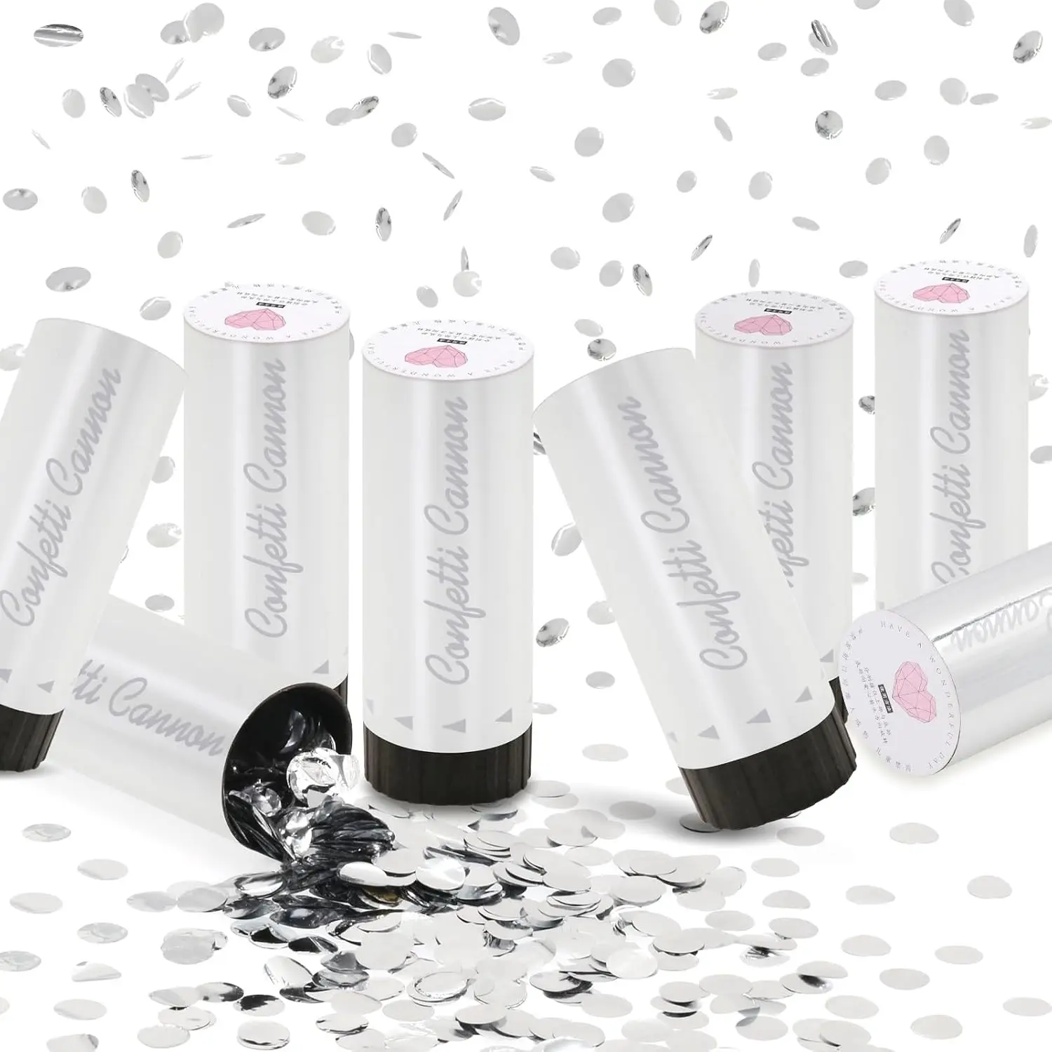 Mini  Confetti Cannon 8 Pack Party Poppers Wedding Birthday   | Graduation  Shower Anniversary Favor