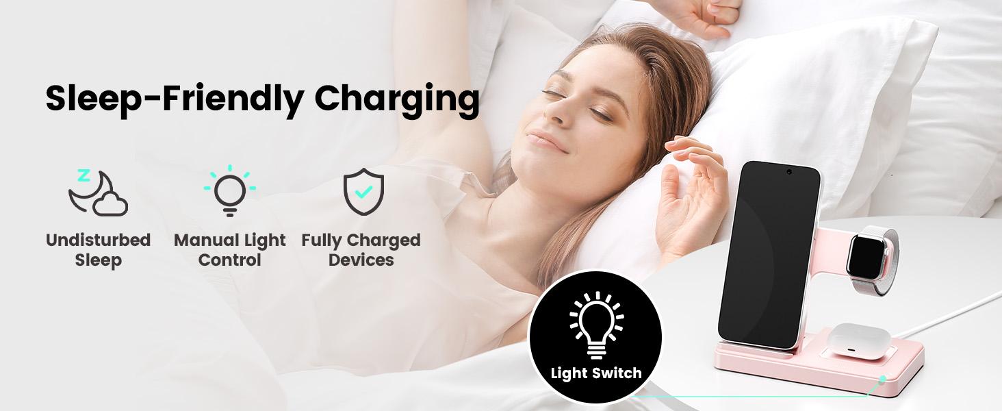 Wireless Charger Stand Station: 3 in 1 Charger Stand Multiple Devices for - iPhone 17 16e 16 15 14 Pro Max 13 12 - Watch 11 10 9