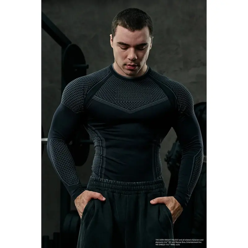 Men Superhero Style Compression Long Sleeve Shirt, Quick Dry Athletic Workout Top, Gym Fitness Running Base Layer, Stretch Breathable Bodybuilding Undershirt, New Colors Sport Training Long‑Sleeve Tee For Men