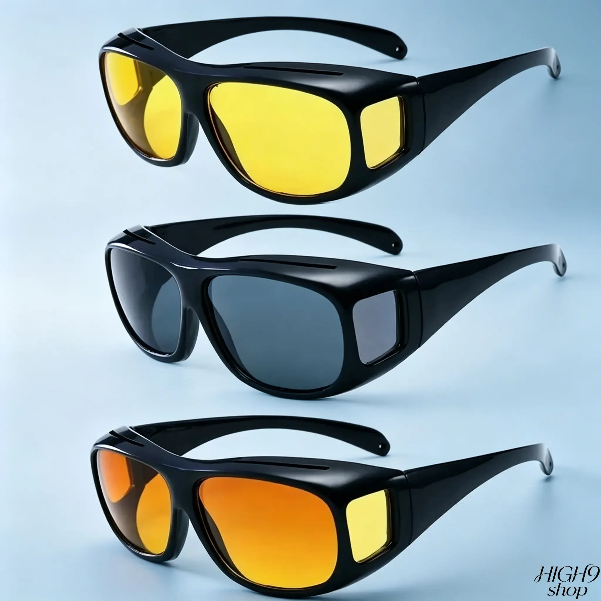 Set of Three Universal Fashion Eyewear Suitable for All Genders, Designed to Reduce Harsh Glare for Daily Road Trips, Versatile Dual-use Frame Styling Works for Daytime Outings and Evening Travel, Chic Decorative Shades as Daily Matching Accessory for Dri